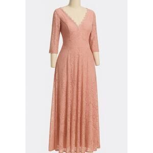 Women’s Dress L Miss may Retro gorgeous city Urban Lace V Neck Slip Formal